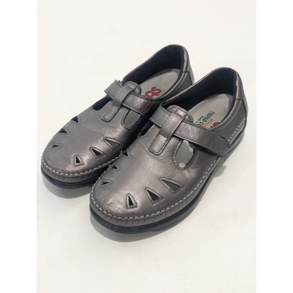 SAS Tripad Comfort Women's Size 7W Leather Mary Jane Shoes Gray